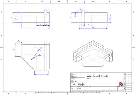 Modelo 3d de Protección contra el viento soporte para caja de flor para impresoras 3d