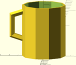 Modelo 3d de Baja poli taza para impresoras 3d