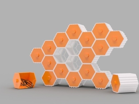  The hive - stackable hex drawers  3d model for 3d printers