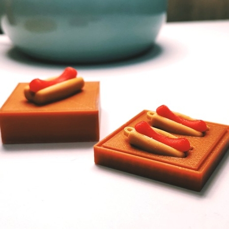  Hot dog earings  3d model for 3d printers