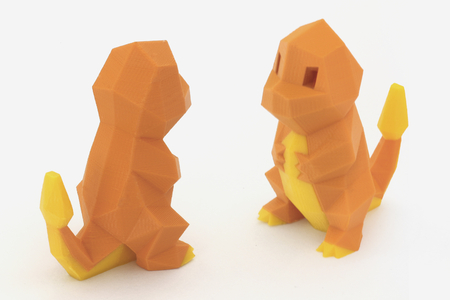 Low-Poly Charmander - Multi and Dual Extrusion version