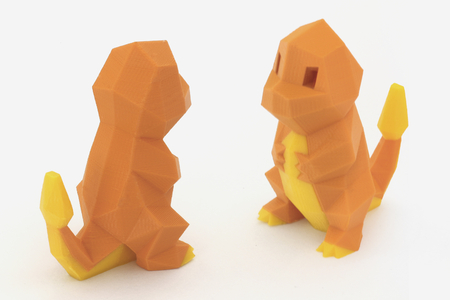 Modelo 3d de Low-poly charmander - multi y de doble extrusión versión para impresoras 3d