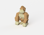  Low-poly donkey kong - dual extrusion version  3d model for 3d printers