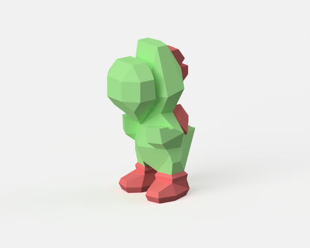 Low-Poly Yoshi - Doble Extrusión versión