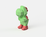  Low-poly yoshi - dual extrusion version  3d model for 3d printers