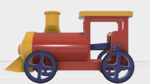  Balloon powered single cylinder air engine toy train  3d model for 3d printers