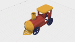  Balloon powered single cylinder air engine toy train  3d model for 3d printers