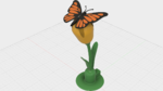  Butterfly, animated.  3d model for 3d printers