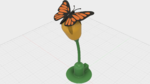  Butterfly, animated.  3d model for 3d printers