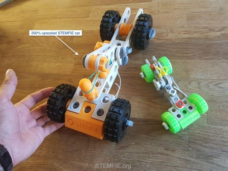 STEMFIE rubber-band-driven car