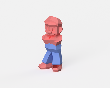  Low-poly mario - dual extrusion version  3d model for 3d printers