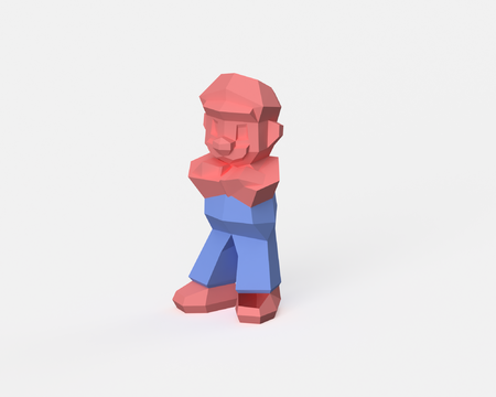 Modelo 3d de Low-poly mario - doble extrusión versión para impresoras 3d