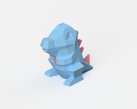 Low-Poly Totodile - Dual Extrusion version