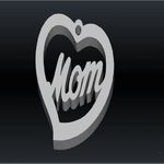  Mom inside heart  3d model for 3d printers