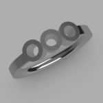Modelo 3d de El pedido de anillo con 3 gemas - tamaño 16 para impresoras 3d