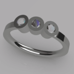 Modelo 3d de El pedido de anillo con 3 gemas - tamaño 16 para impresoras 3d