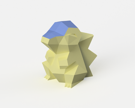 Low-Poly Cyndaquil - Doble Extrusión versión