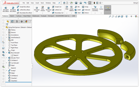 Modelo 3d de Impreso en 3d de la cadena y el disco centrífugo spinner para impresoras 3d