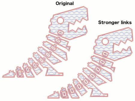  Flexi rex with improved links  3d model for 3d printers