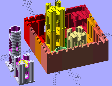 Modelo 3d de Castillo modular el kit de lego compatible con v2 para impresoras 3d