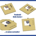  Hello gecko pendant ! (with a braille model)  3d model for 3d printers