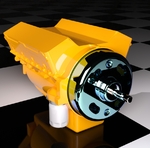 Modelo 3d de  escala 1:10 motor v8 de bloque se ajusta a más de 540 estilo rc motor para impresoras 3d