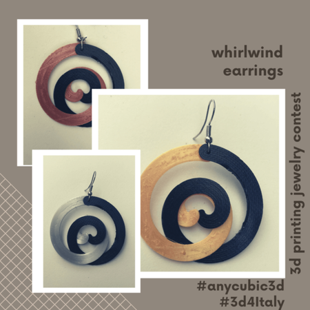  Whirlwind earrings  3d model for 3d printers