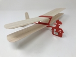  Red baron ii: hand launched biplane glider  3d model for 3d printers