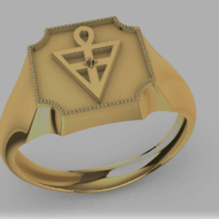 Modelo 3d de Anillo rosacruz para impresoras 3d