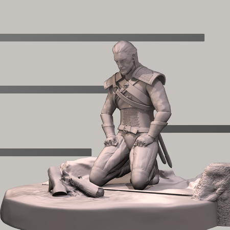  Geralt meditating  3d model for 3d printers