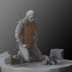  Geralt meditating  3d model for 3d printers