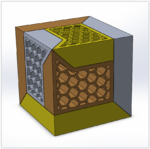 Modelo 3d de 3 pieza de guías de puzzle (con honeycomb insertos)  para impresoras 3d