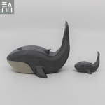  Blue whale mama & baby   3d model for 3d printers