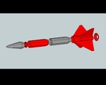 Modelo 3d de Simple modelo de cohete para impresoras 3d