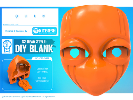  Quin: diy blank face - 3dkitbash.com  3d model for 3d printers
