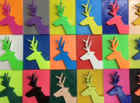  The 2d & 3d tiles of deer.  3d model for 3d printers