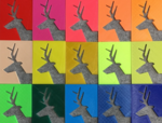  The 2d & 3d tiles of deer.  3d model for 3d printers
