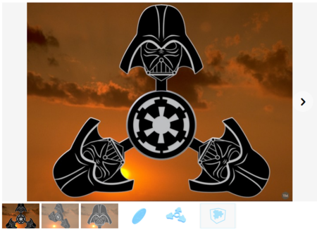 Modelo 3d de Darth vader fidget spinner para impresoras 3d