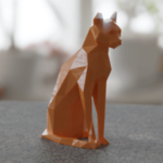 Modelo 3d de Baja poli sentado gato para impresoras 3d