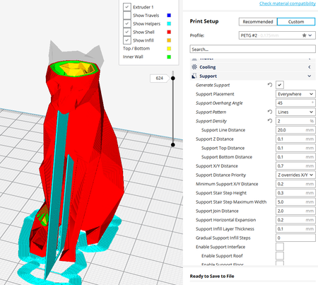 Modelo 3d de Baja poli sentado gato para impresoras 3d