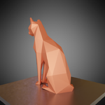  Low poly sitting cat  3d model for 3d printers