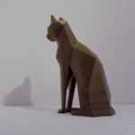  Low poly sitting cat  3d model for 3d printers