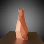  Low poly sitting cat  3d model for 3d printers