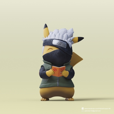  Pikachu x kakashi (pokemon/naruto)  3d model for 3d printers