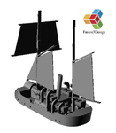  Q boat gunboat  3d model for 3d printers