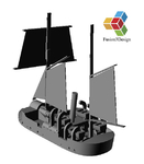 Modelo 3d de P barco cañonero para impresoras 3d