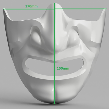  Samurai half mask (mempo)  3d model for 3d printers