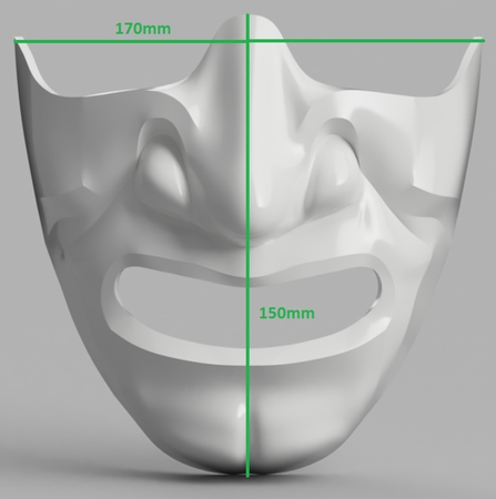 Modelo 3d de Samurai de la mitad de la máscara (mempo) para impresoras 3d