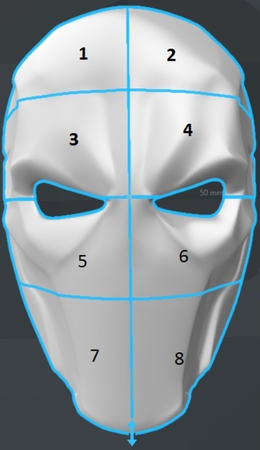 Modelo 3d de Deathstroke máscara con dos ojos para impresoras 3d