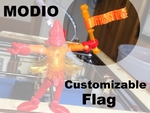 Modelo 3d de Modio personalizable de la bandera para impresoras 3d